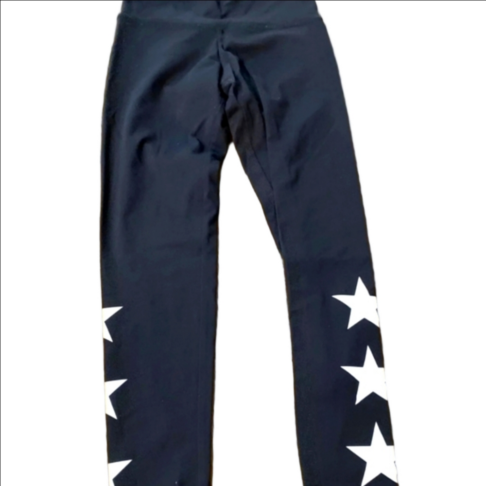 Strut This Black with white stars leggings sz small